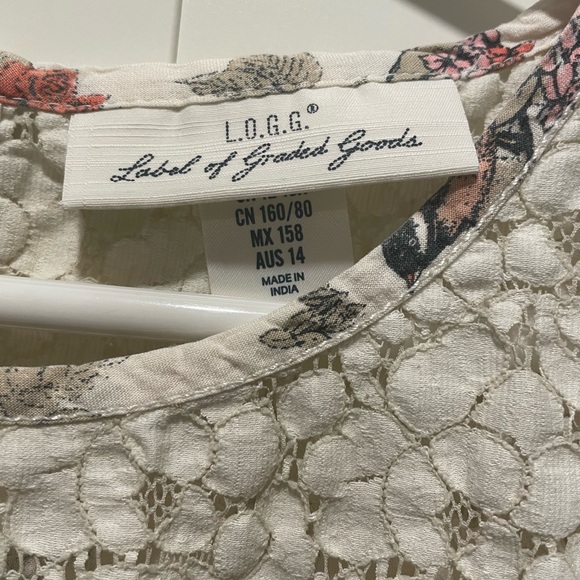 L.O.G.G. (Label of Graded Goods) by H&M Kids Blouse Bird Print with Lace Accent - Picture 5 of 6